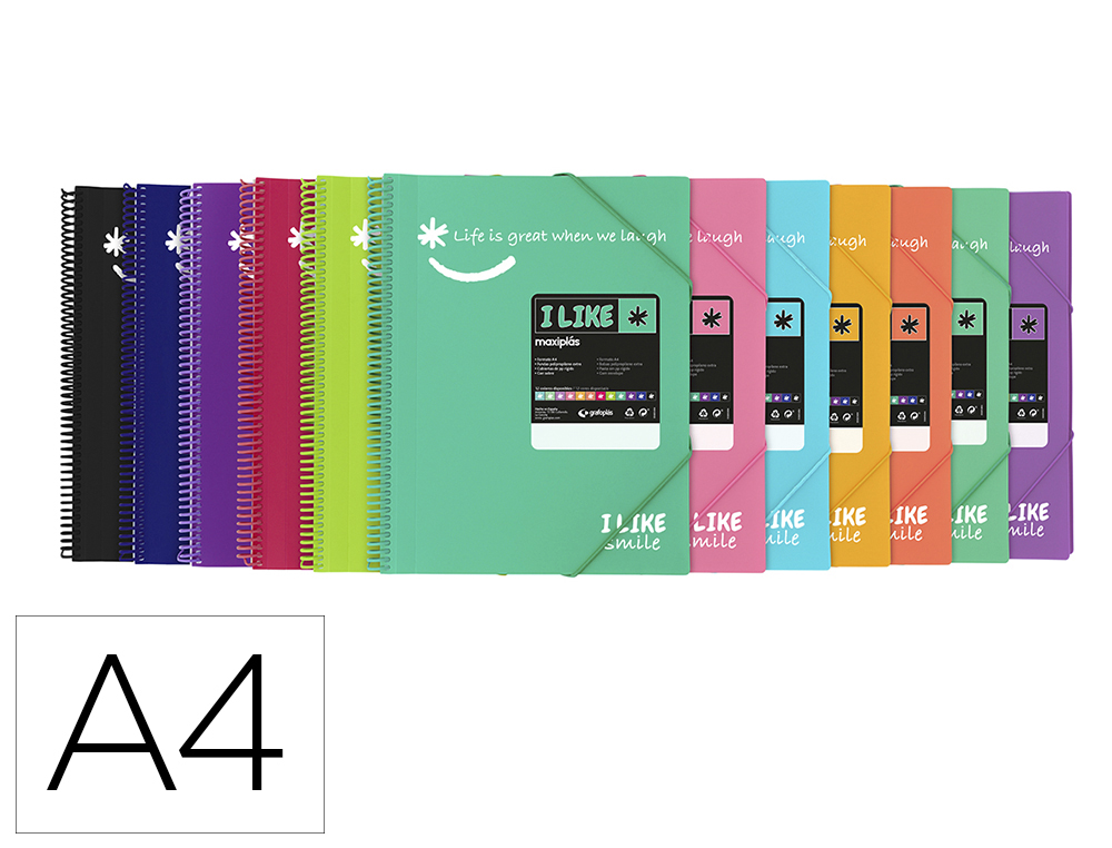 CARPETA GRAFOPLAS MAXIPLAS ESCAPARATE CON ESPIRAL 40 FUNDAS DIN A4 VERDE ANIS