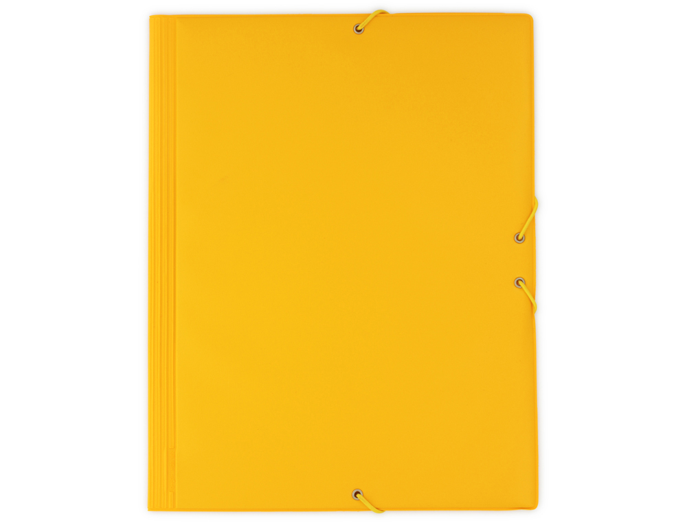 CARPETA GOMA GRAFOPLAS FOLIO FORRADA 3 SOLAPAS PVC AMARILLO