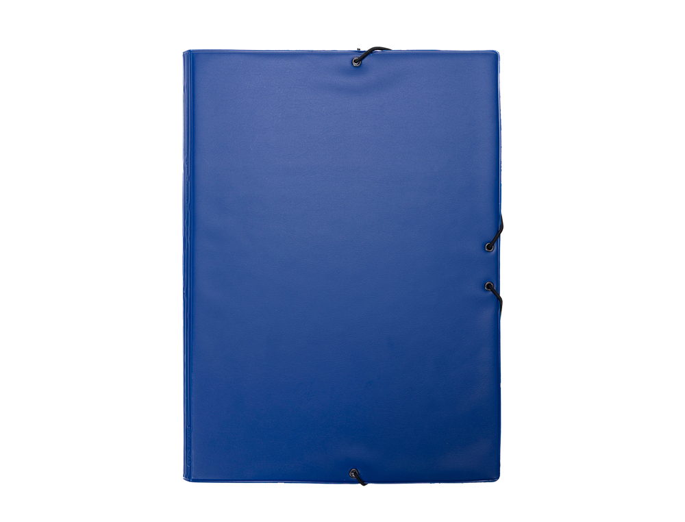 CARPETA GOMA GRAFOPLAS FOLIO FORRADA 3 SOLAPAS PVC AZUL