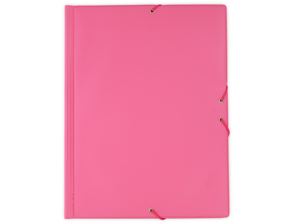 CARPETA GOMA GRAFOPLAS FOLIO FORRADA 3 SOLAPAS PVC ROSA