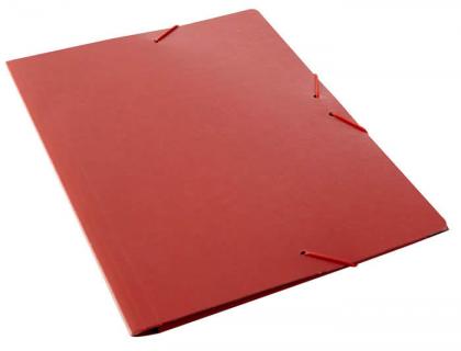 CARPETA FABRISA GOMAS FOLIO 3 SOLAPAS CARTON GOFRADO ROJO