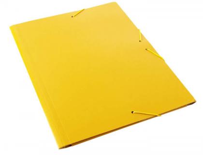 CARPETA FABRISA GOMAS FOLIO 3 SOLAPAS CARTON GOFRADO AMARILLO