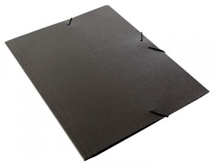 CARPETA FABRISA GOMAS FOLIO 3 SOLAPAS CARTON GOFRADO NEGRO