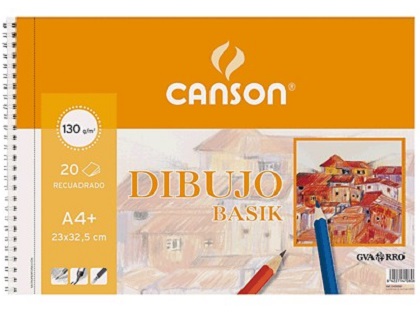 BLOCK DE DIBUJO ESPIRAL A4 20 HOJAS MICROPERFORADAS LISO CANSON