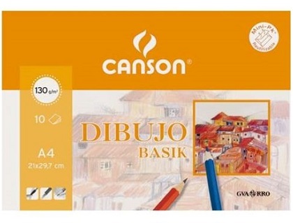 MINI-PACK (SOBRE) DIBUJO BASIK 10 HOJAS A4 CON RECUADRO CANSON