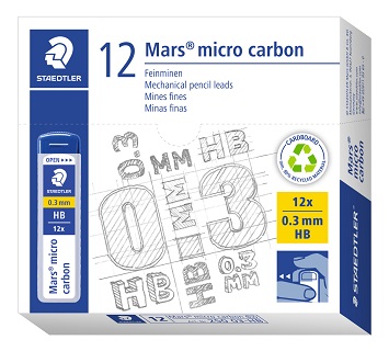 TUBO DE 12 MINAS 0.3MM HB STAEDTLER (25003-HB)