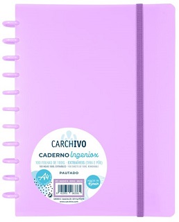 CUADERNO CARCHIVO INGENIOX  A4 100H. CUADRICULA MALVA 