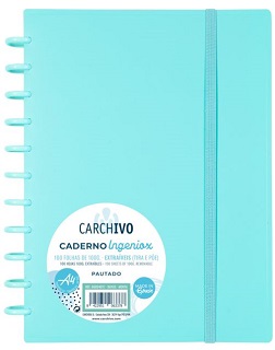 CUADERNO CARCHIVO INGENIOX A4 100H. CUADRICULA VERDE PASTEL