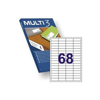 ETIQUETAS ADHESIVAS MULTI-3 TAMAO 48,5X16,9 MM CAJA DE 100 HOJAS A4