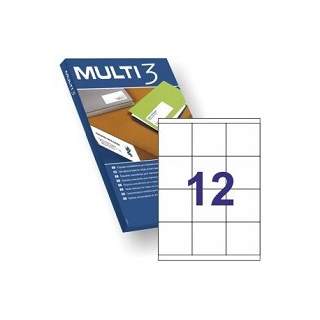 ETIQUETAS ADHESIVAS MULTI-3 TAMAO 70X67,7 MM CAJA DE 100 HOJAS A4