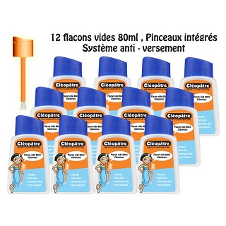 BOTES VACIOS ANTIVUELCO 80GR CON PINCEL 12U  CLEOPATRE