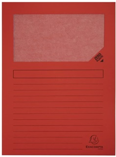 SUBCARPETA CON VENTANA A4 ROJA PACK DE 25U